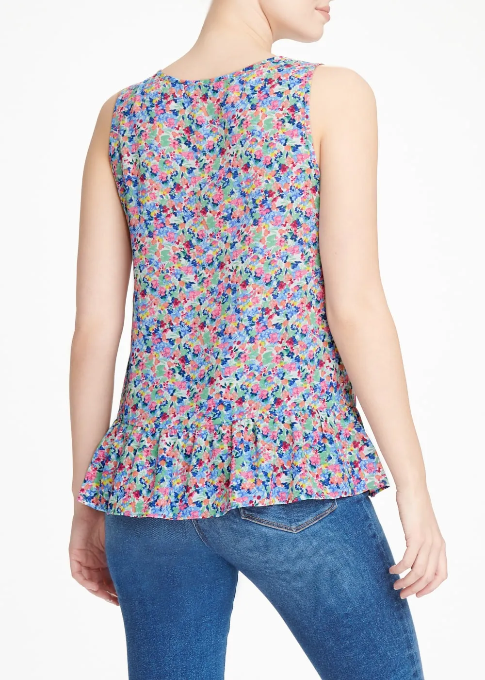 Floral Peplum Hem Vest