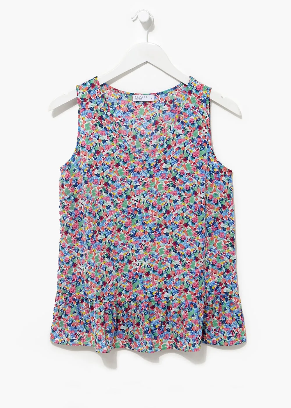 Floral Peplum Hem Vest