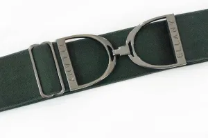 Forest - 2" Gunmetal Stirrup Equestrian Elastic Belt