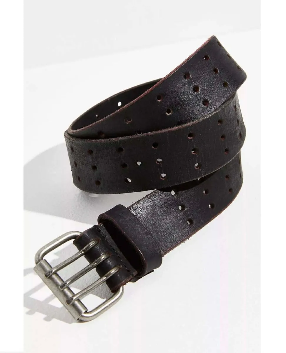 Free People Triple Threat Leather Belt Black