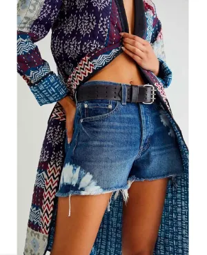 Free People Triple Threat Leather Belt Black