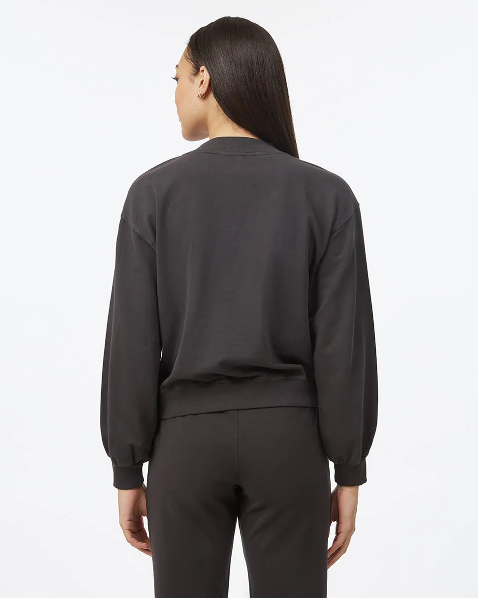 French Terry V-Neck Balloon Sleeve