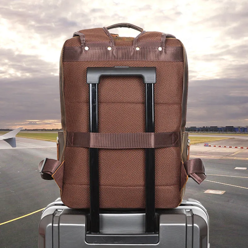 Full Grain Leather backpack Mens Crazy Horse Laptop Backpack Handmade Retro Large Leather Travel Backpacks For Mens