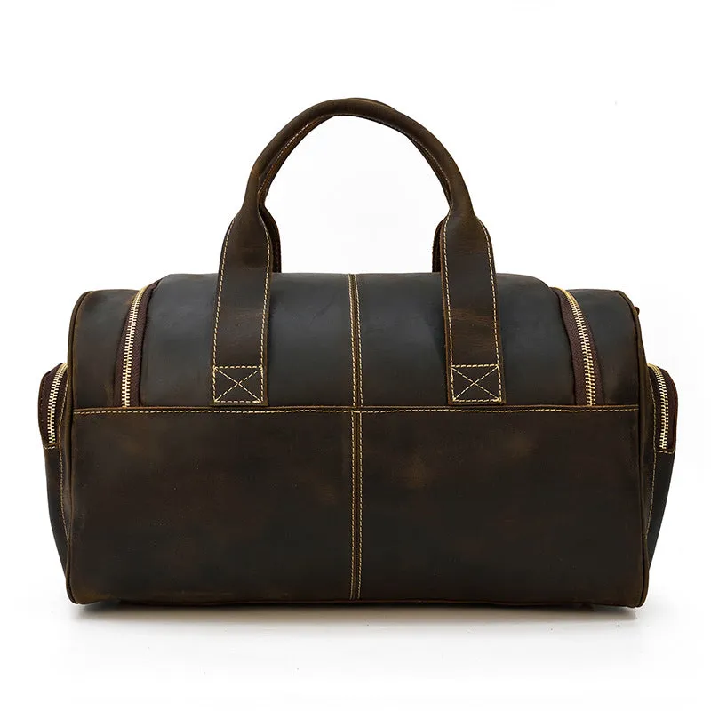 Full Grain Leather Travel Bag Handmade Leather Duffle Bag Mens Overnight Bag Weekender Bag