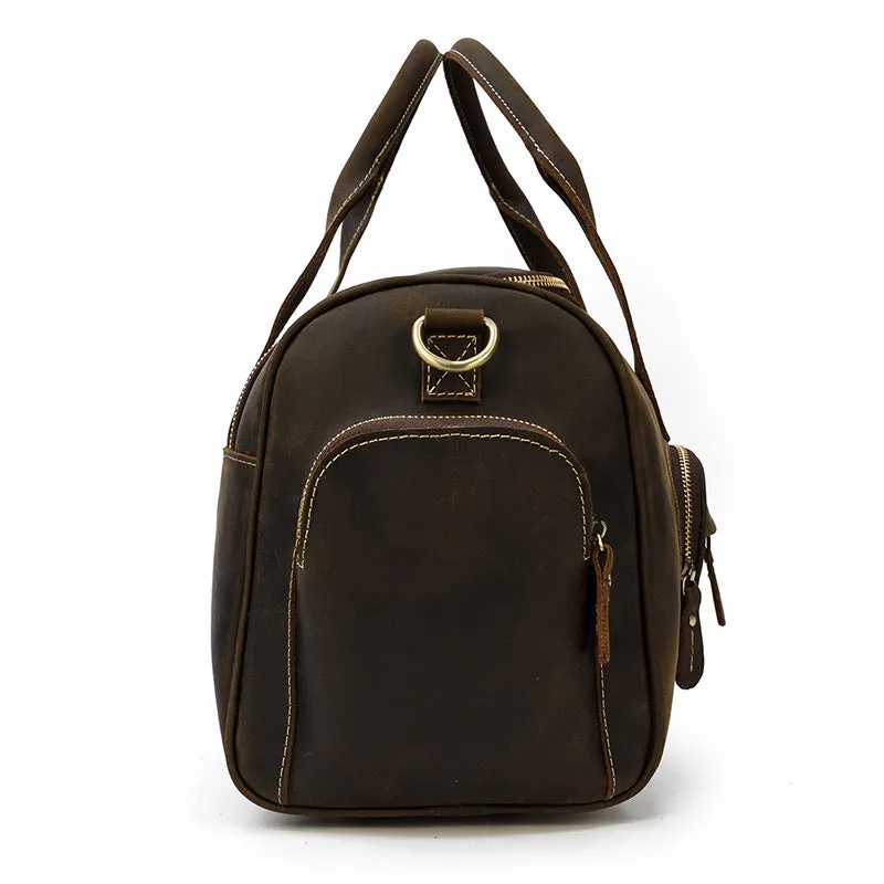 Full Grain Leather Travel Bag Handmade Leather Duffle Bag Mens Overnight Bag Weekender Bag