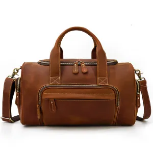 Full Grain Leather Travel Bag Handmade Leather Duffle Bag Mens Overnight Bag Weekender Bag