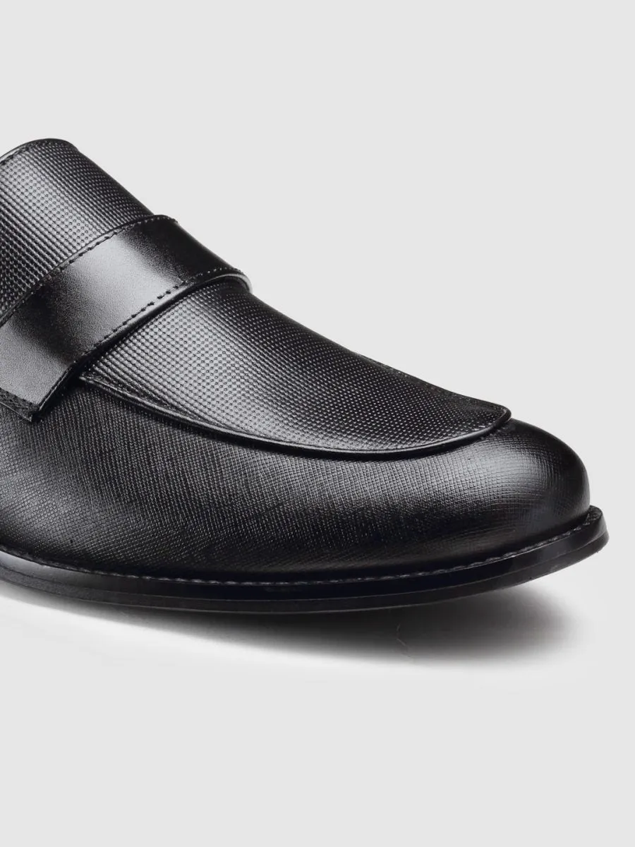 Genuine Leather Black Penny Loafers