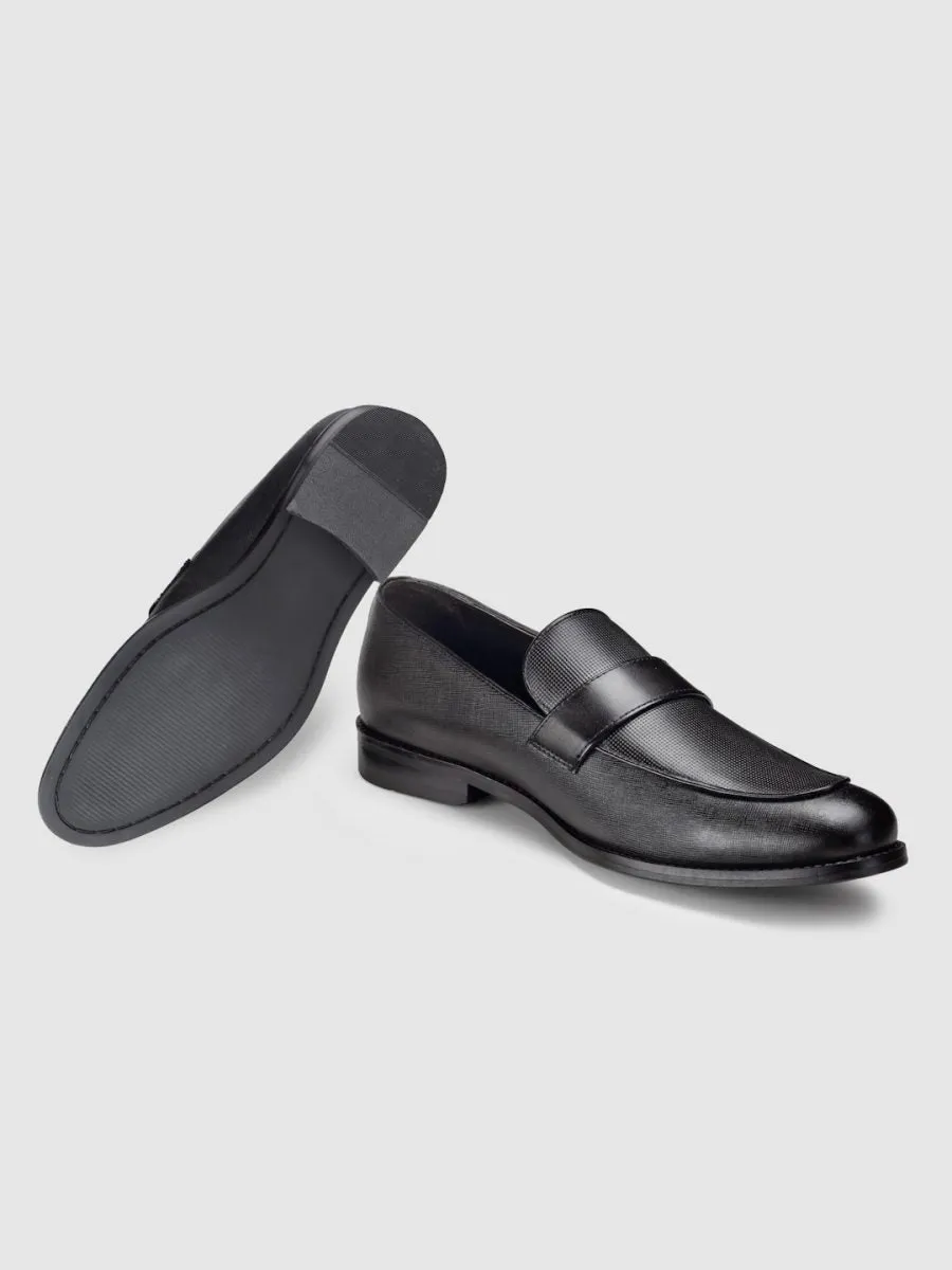 Genuine Leather Black Penny Loafers