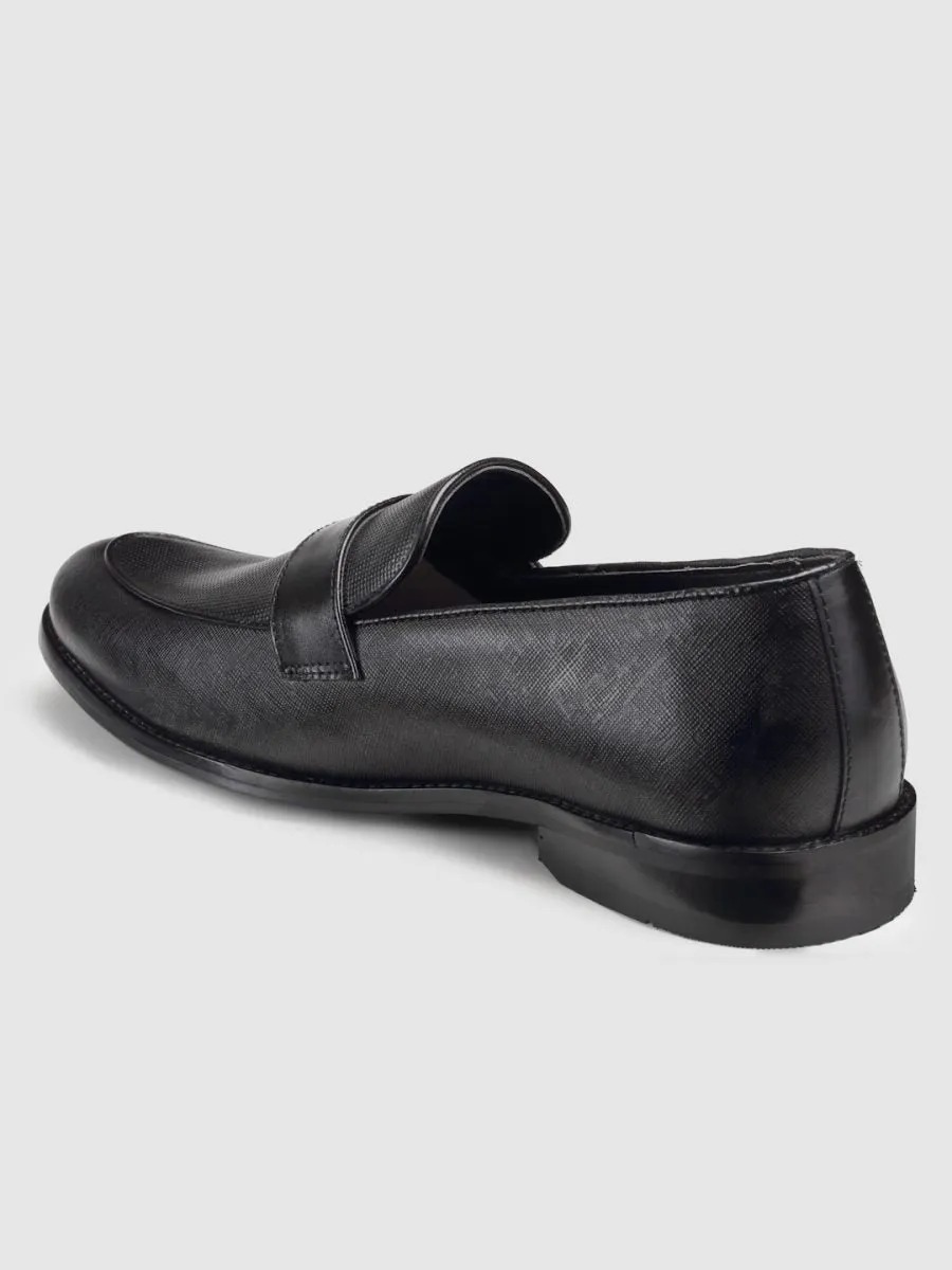 Genuine Leather Black Penny Loafers