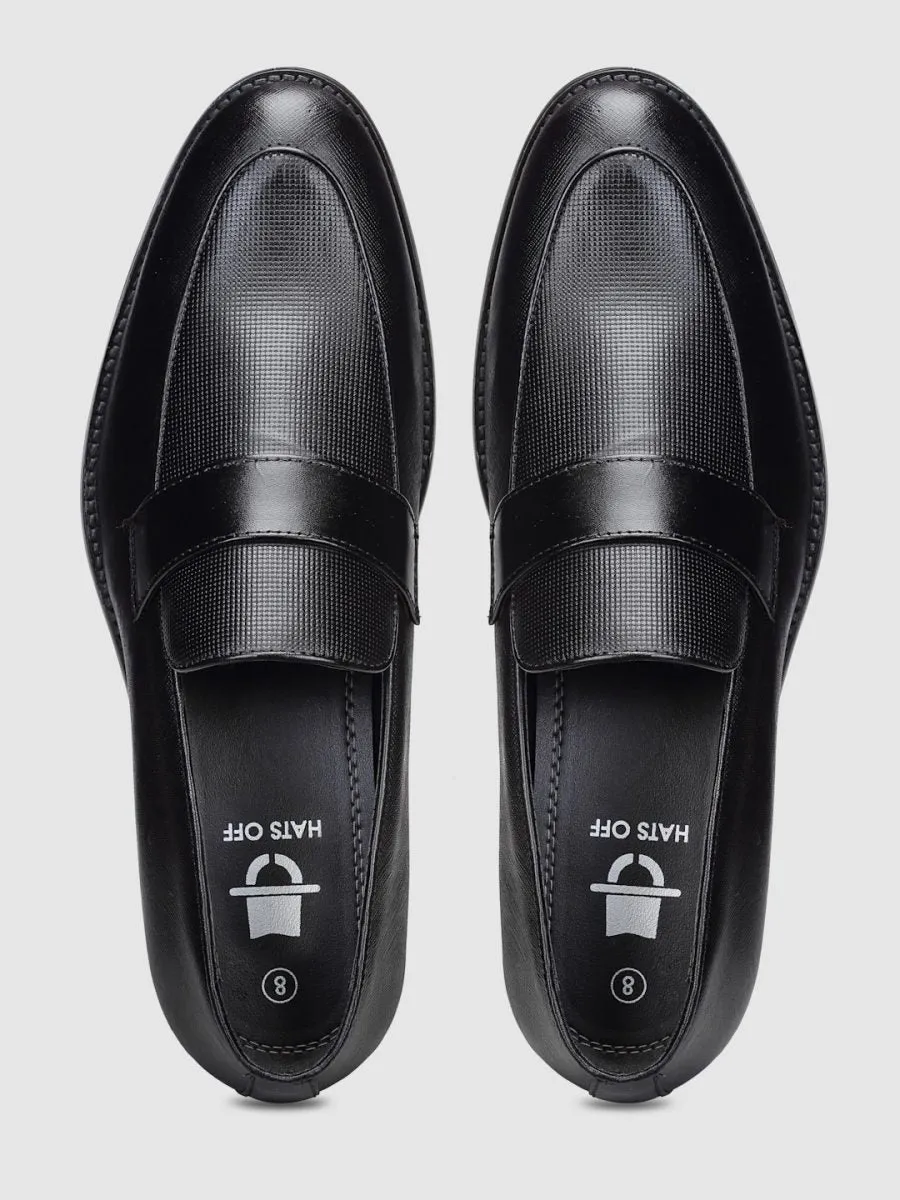 Genuine Leather Black Penny Loafers