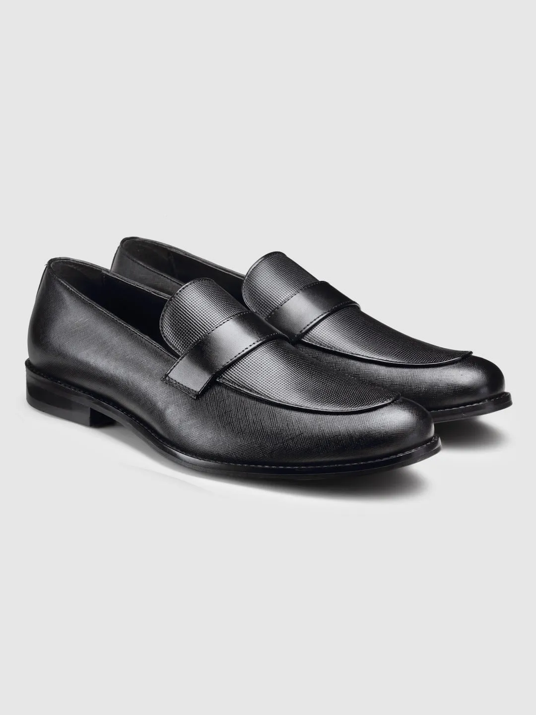 Genuine Leather Black Penny Loafers