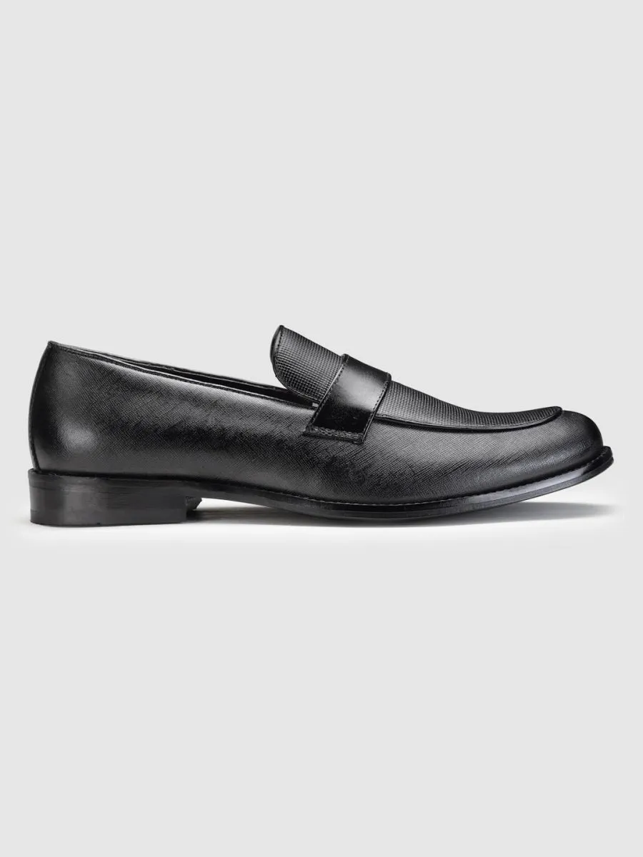 Genuine Leather Black Penny Loafers