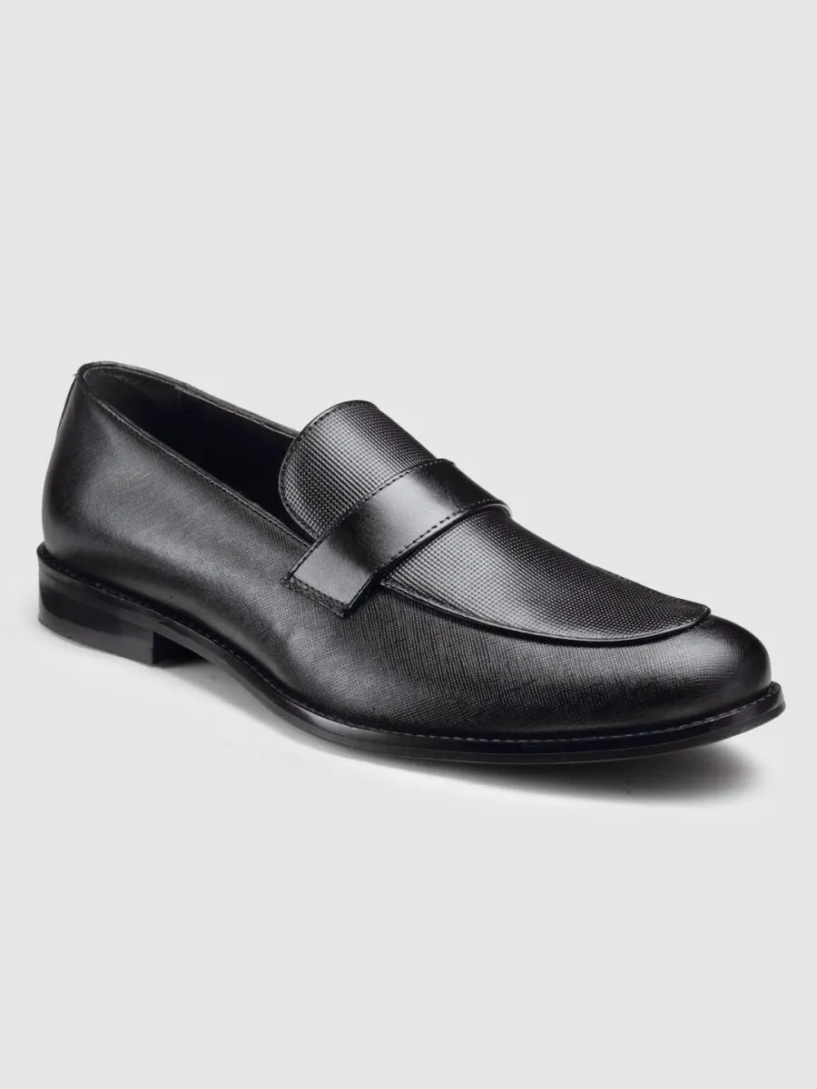 Genuine Leather Black Penny Loafers