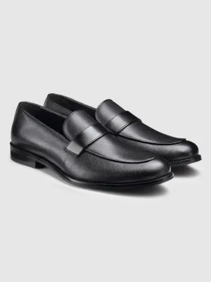 Genuine Leather Black Penny Loafers
