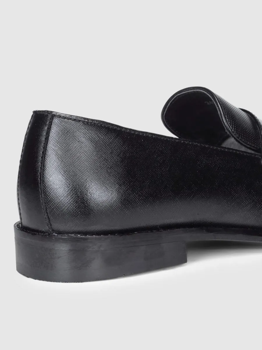 Genuine Leather Black Penny Loafers