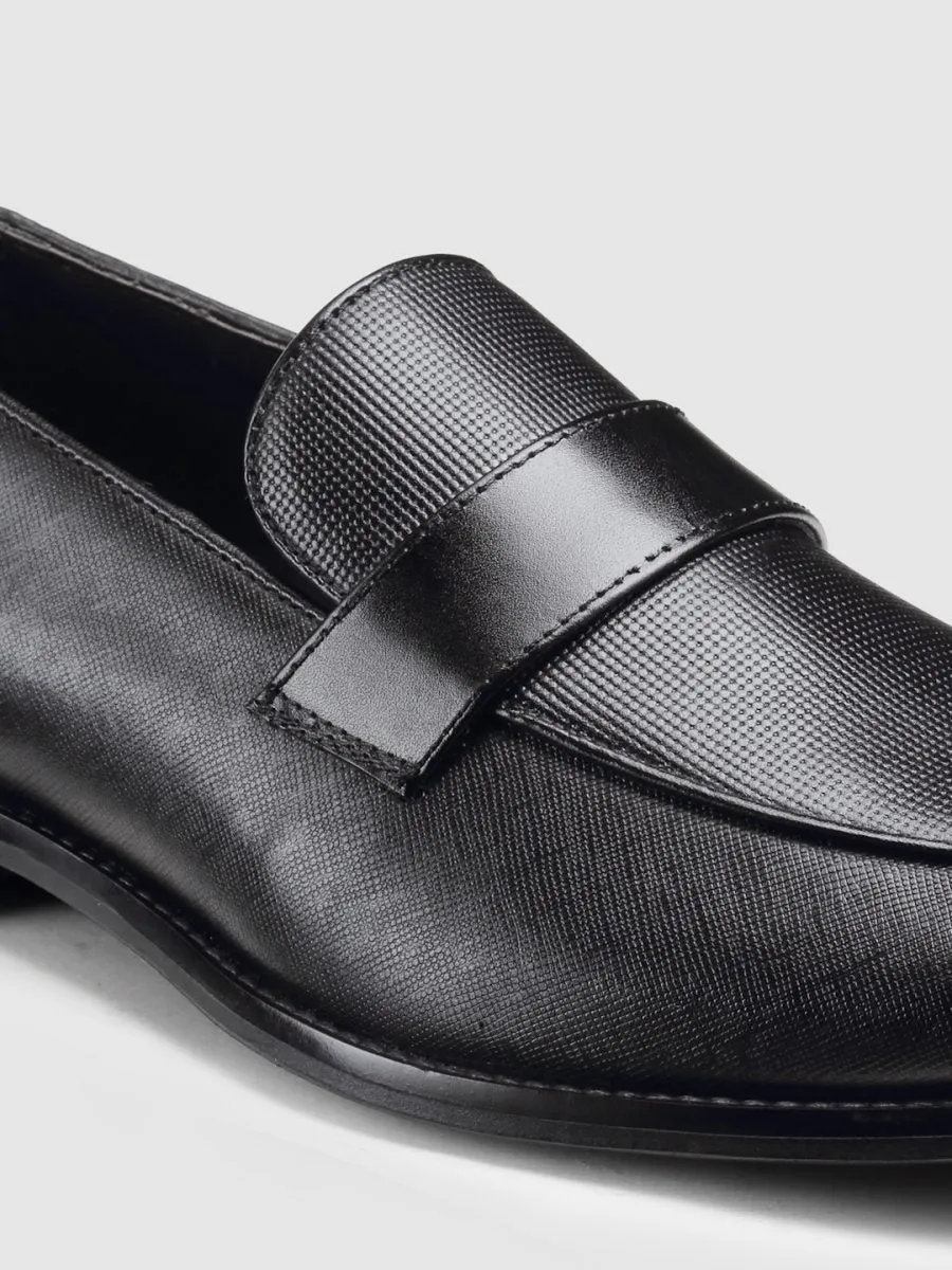 Genuine Leather Black Penny Loafers