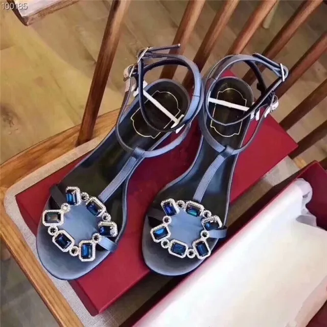 Genuine Leather Sandals Women High Heels