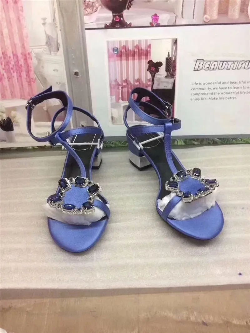 Genuine Leather Sandals Women High Heels