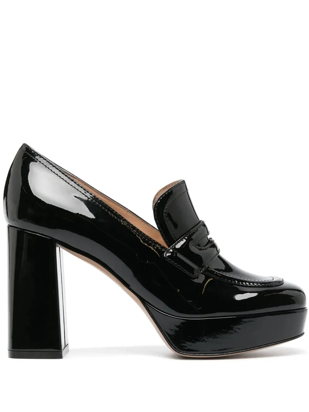 Gianvito Rossi 100mm patent-leather platform loafers