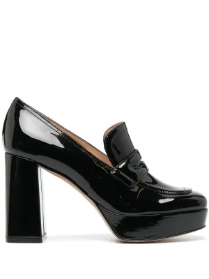 Gianvito Rossi 100mm patent-leather platform loafers