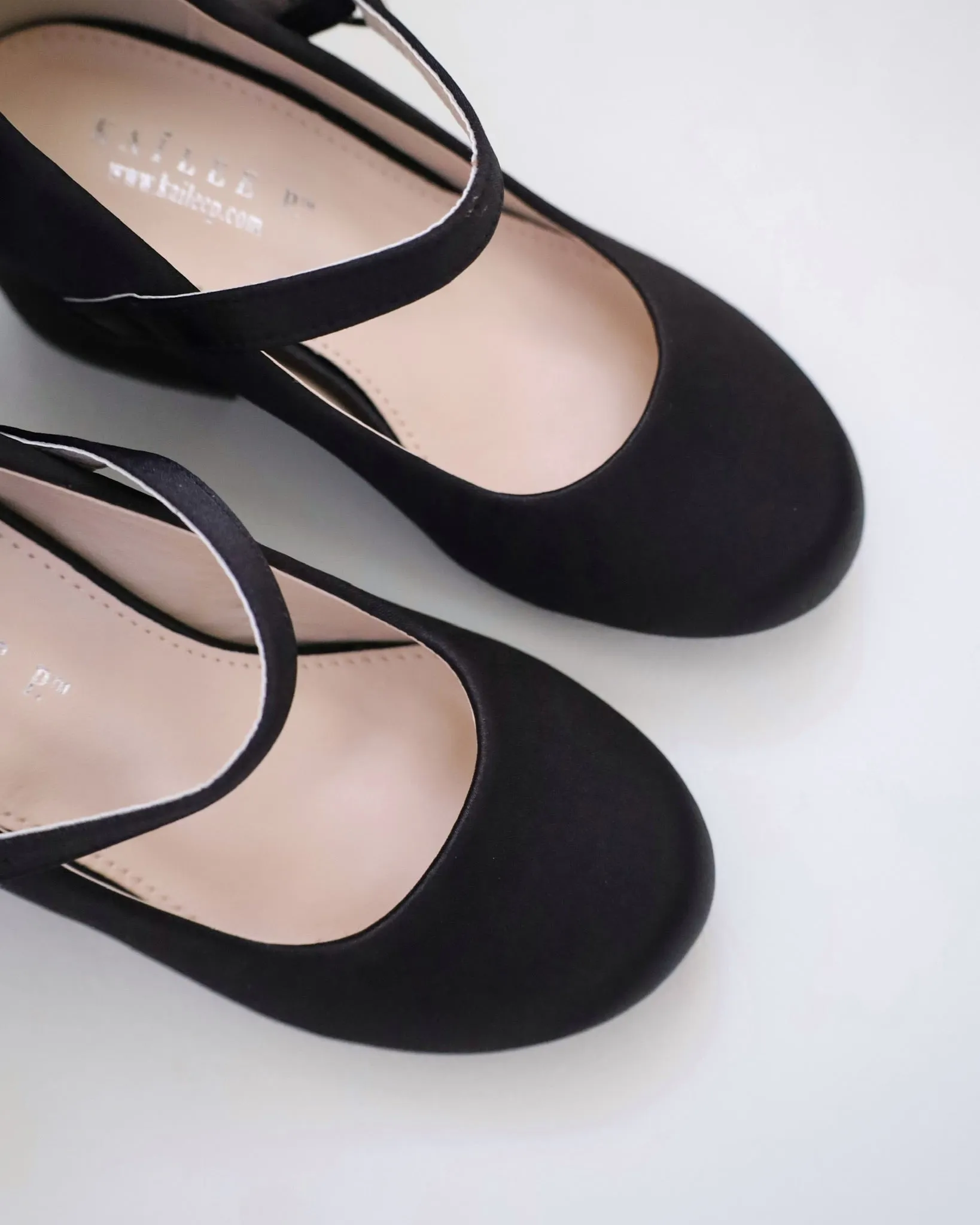 Girls Satin Mary Jane Block Heel with Back Satin Bow