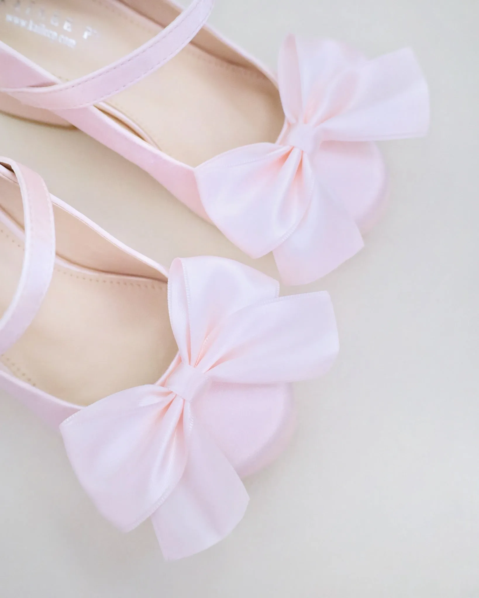 Girls Satin Mary Jane Block Heel with Front Satin Bow