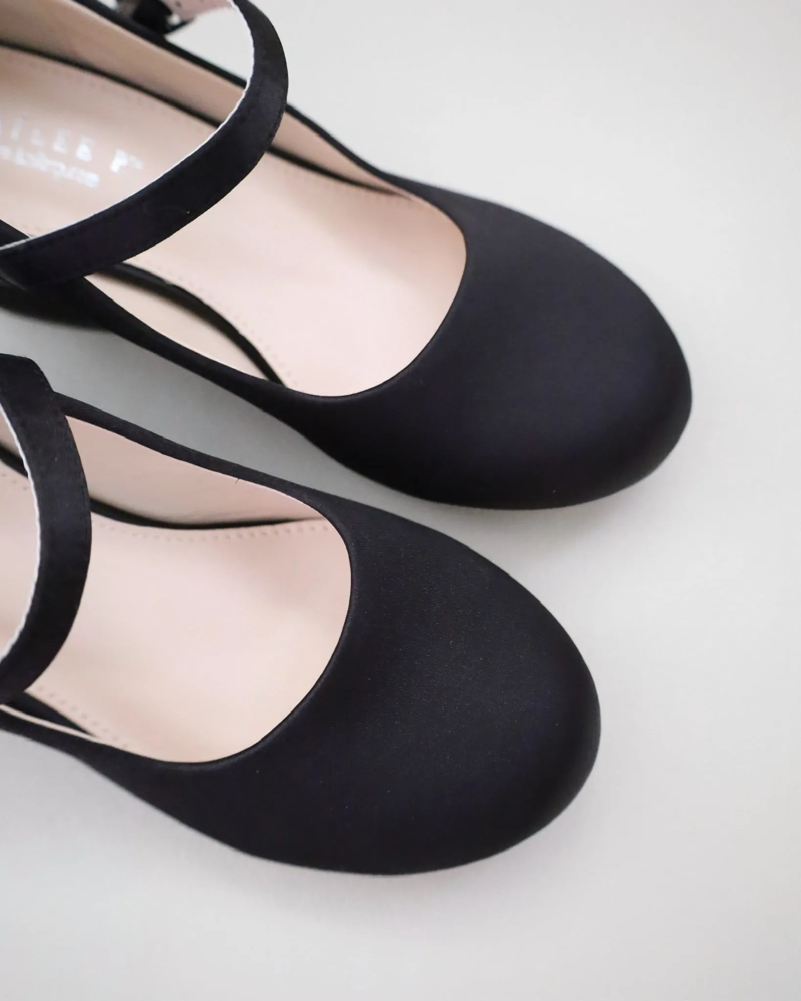 Girls Satin Mary Jane Block Heel
