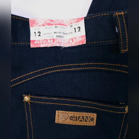 Gitano NWT Vintage 80s Dark Wash Tapered Mom Jeans Vtg 12 Womens Small
