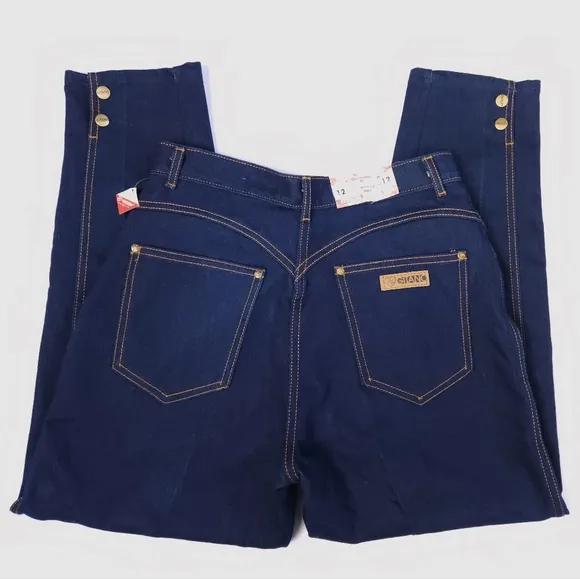 Gitano NWT Vintage 80s Dark Wash Tapered Mom Jeans Vtg 12 Womens Small