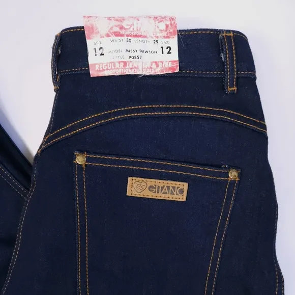 Gitano NWT Vintage 80s Dark Wash Tapered Mom Jeans Vtg 12 Womens Small