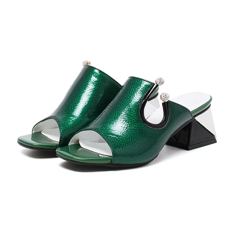 Gladiator Sandals For Women New Fashion Genuine Leather High Heels Shoes Woman Fashion Dress Wedding Party Shoes