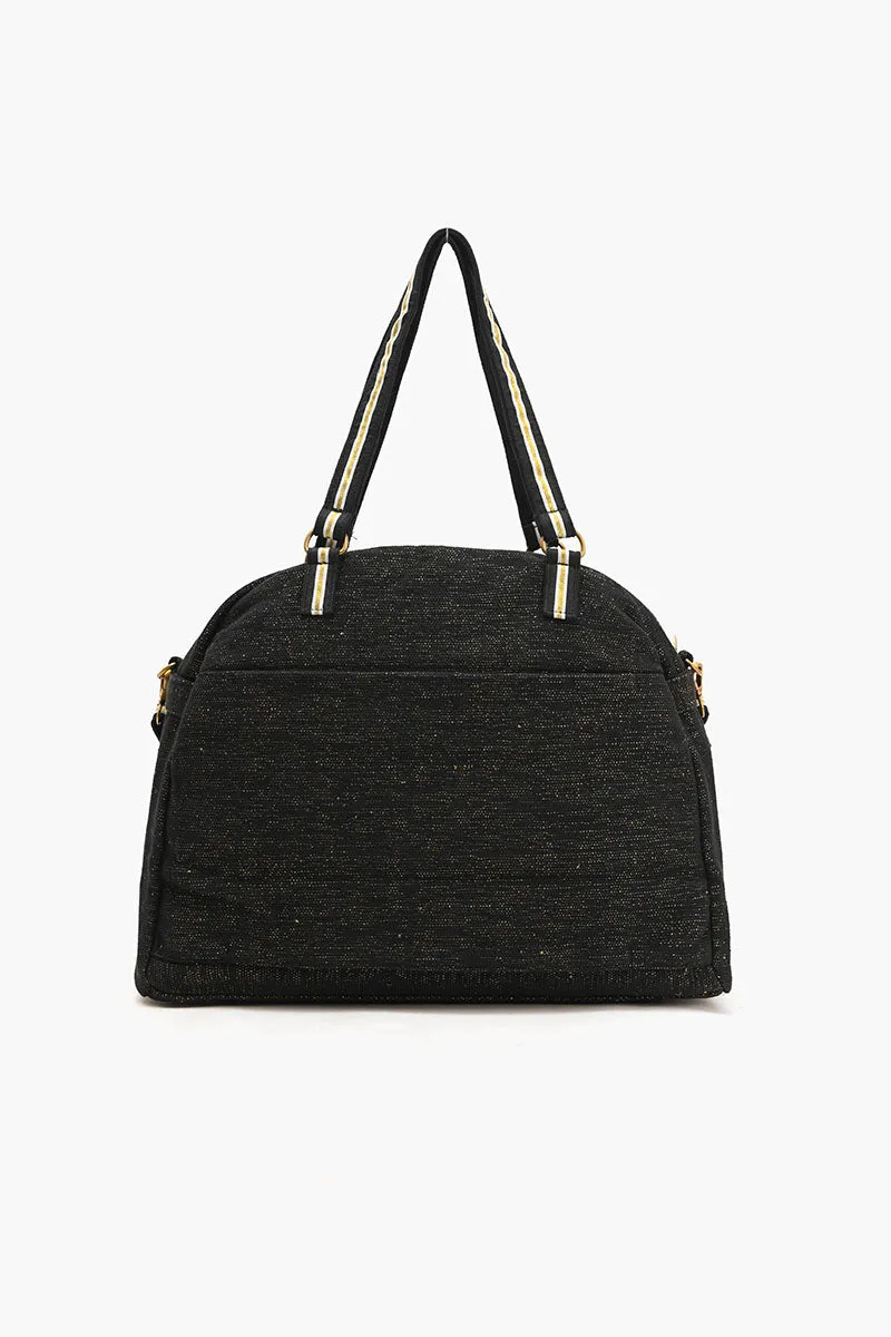 Glamorous Embellished Traveler with Crossbody-Black Bee