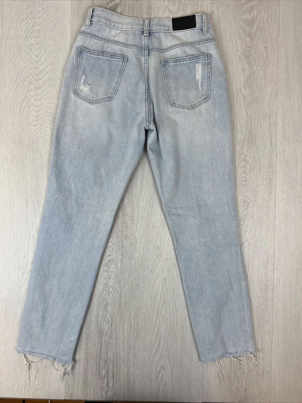 Glassons Womens Light Wash Distressed Mom Slim Jeans Size 8