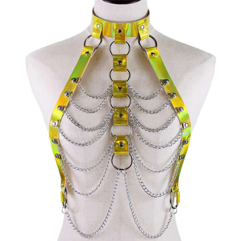 GOTHIC LASER METAL CHAIN BELT UB3179