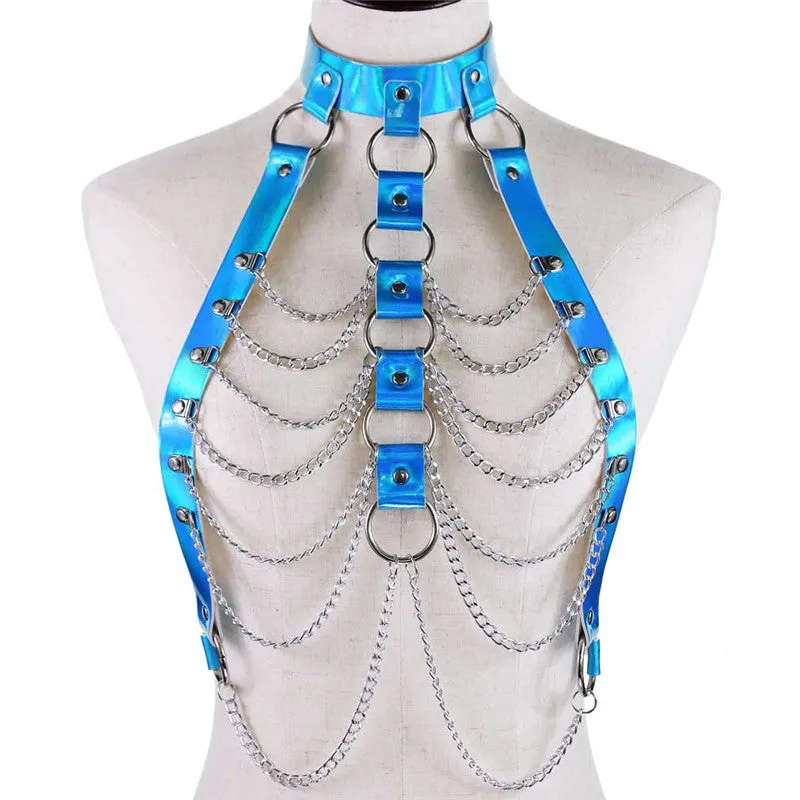 GOTHIC LASER METAL CHAIN BELT UB3179