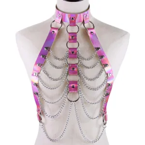 GOTHIC LASER METAL CHAIN BELT UB3179