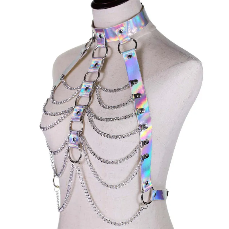 GOTHIC LASER METAL CHAIN BELT UB3179