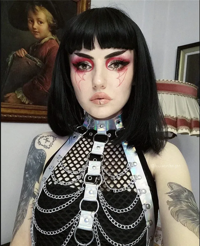 GOTHIC LASER METAL CHAIN BELT UB3179