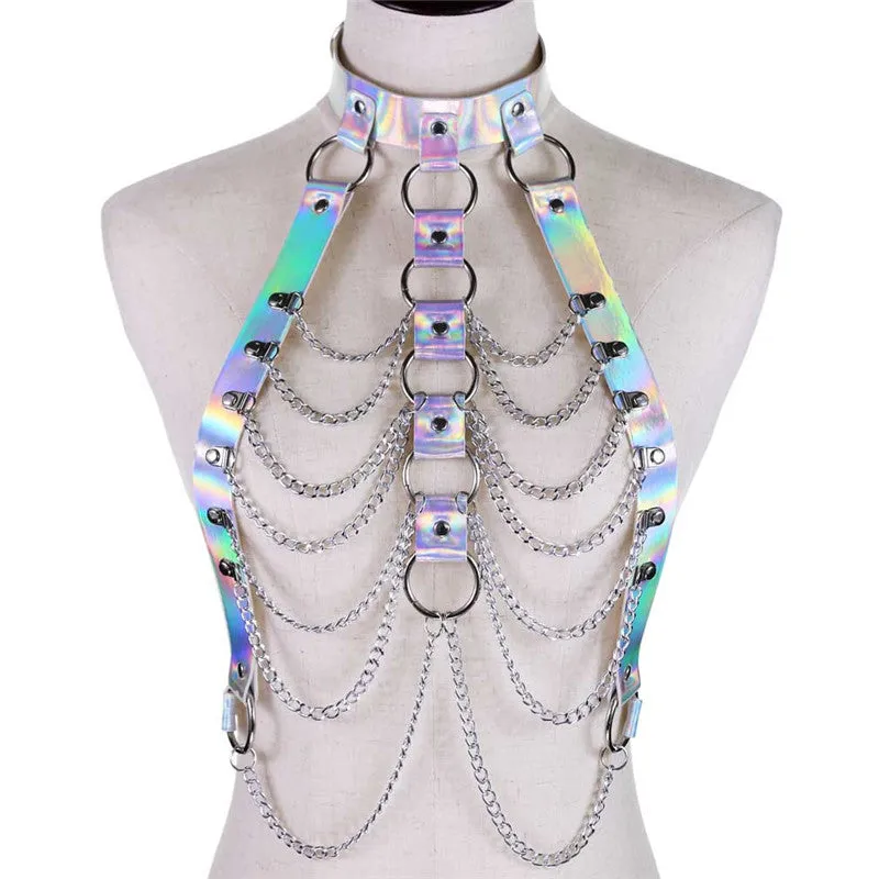 GOTHIC LASER METAL CHAIN BELT UB3179