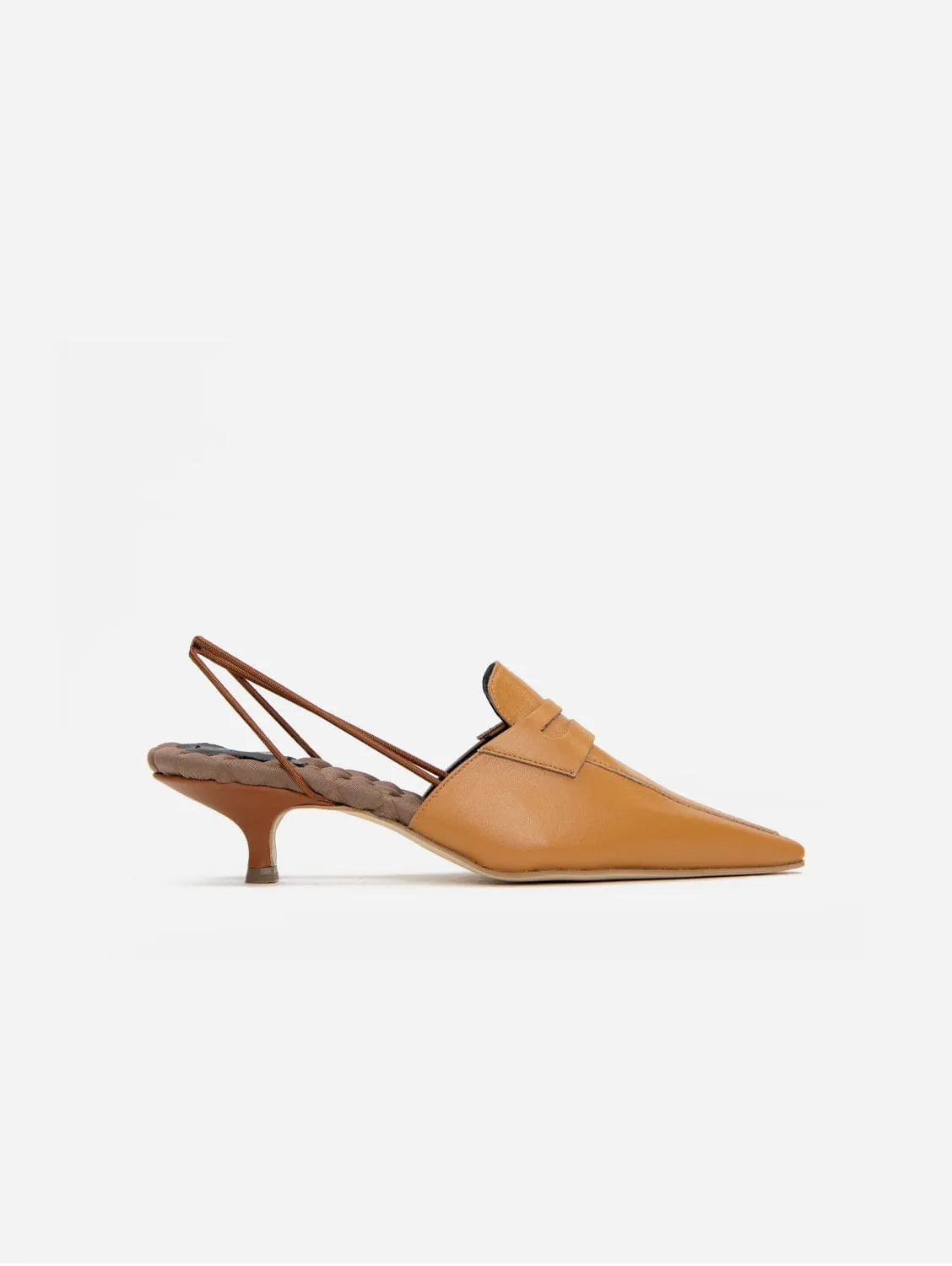 Grace Vegan Nappa Leather Kitten Heels | Brown