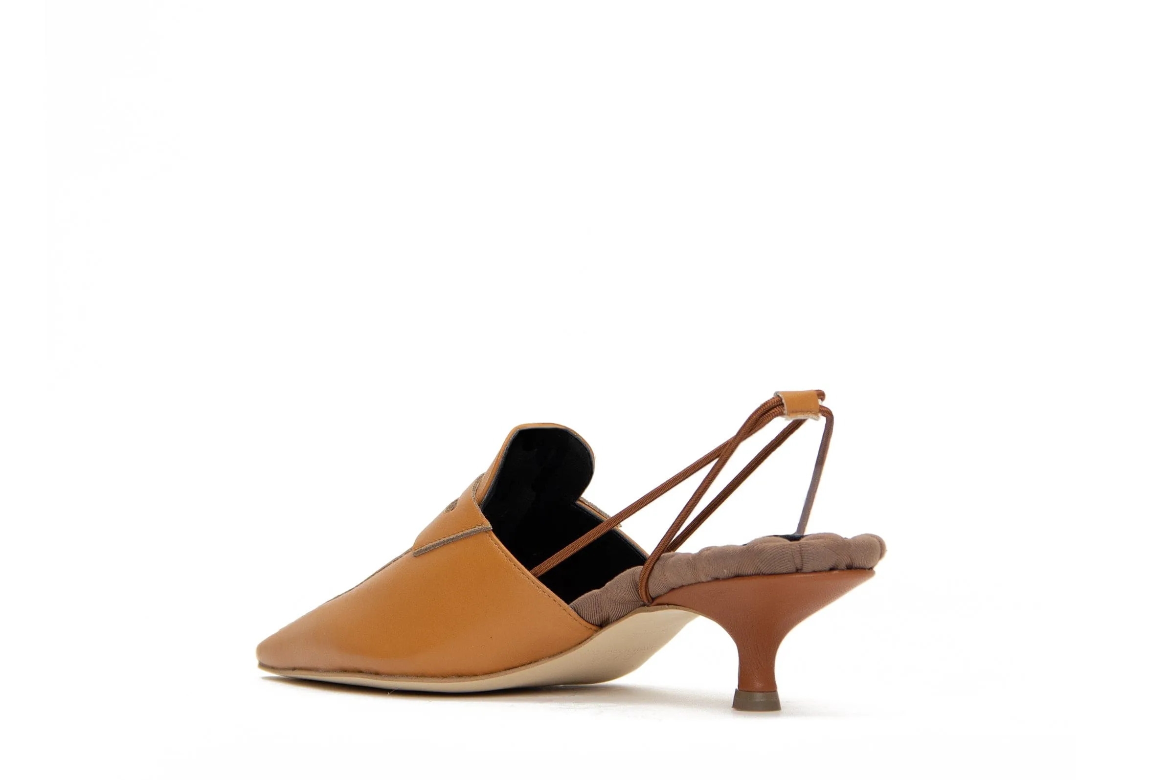 Grace Vegan Nappa Leather Kitten Heels | Brown