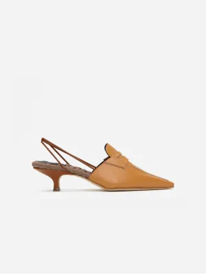 Grace Vegan Nappa Leather Kitten Heels | Brown