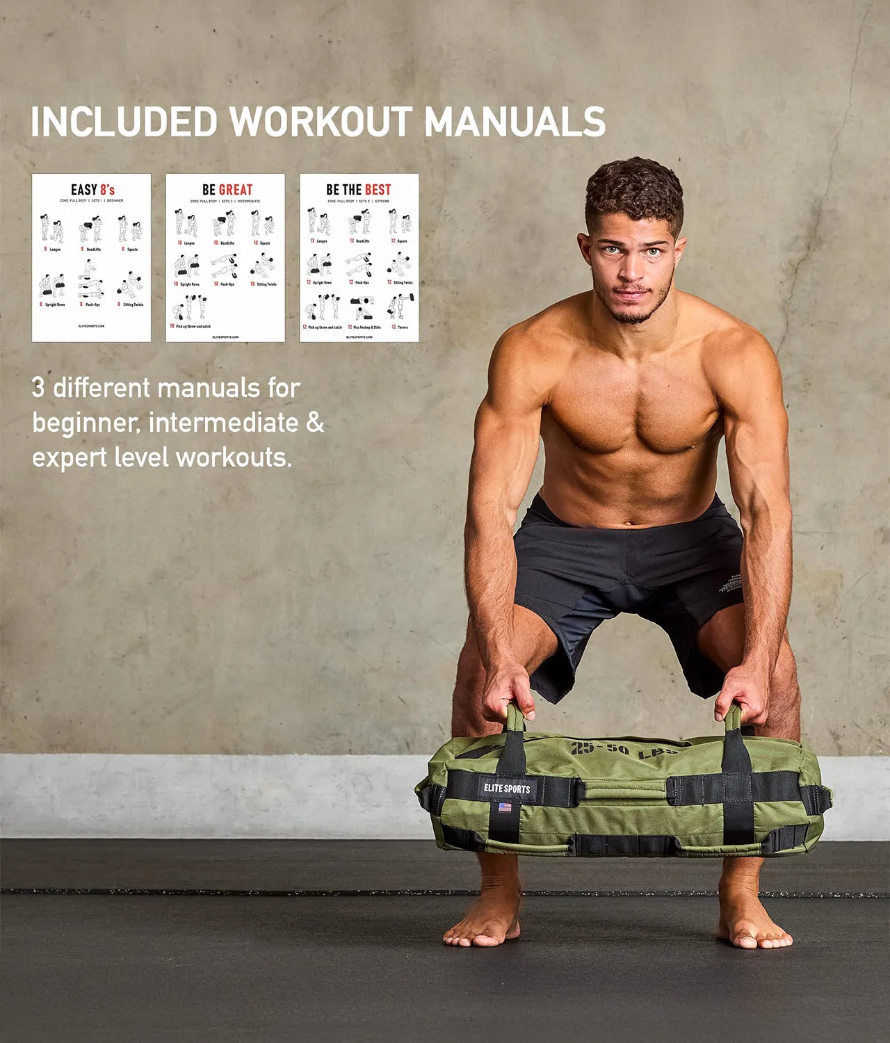 Green Core Duffel Workout Sandbag 5-25 lbs