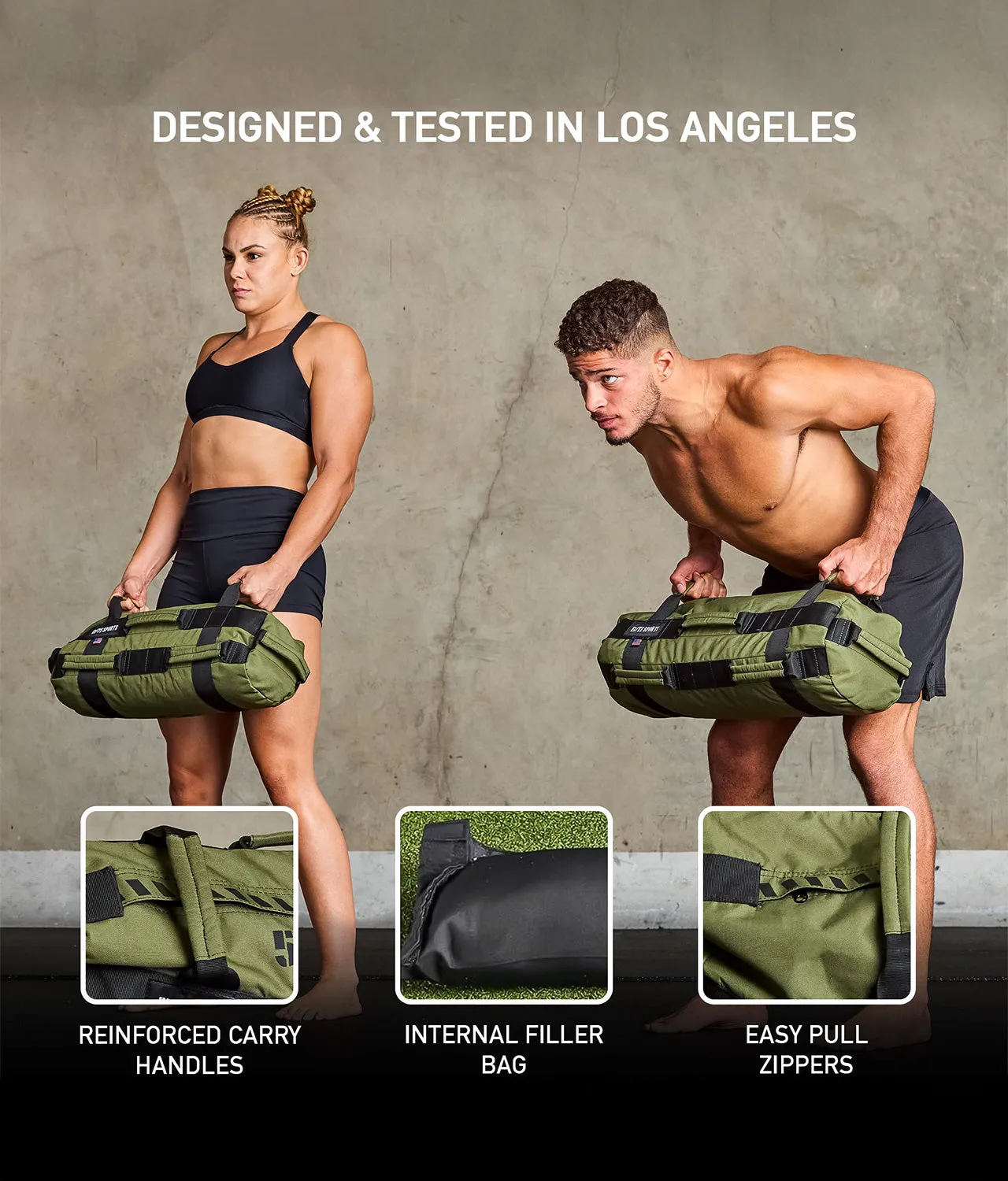 Green Core Duffel Workout Sandbag 5-25 lbs