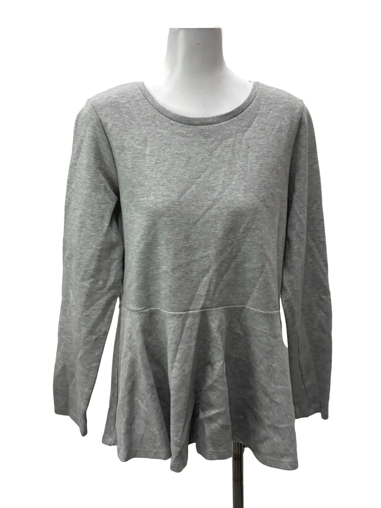 Grey Crewneck Peplum Top