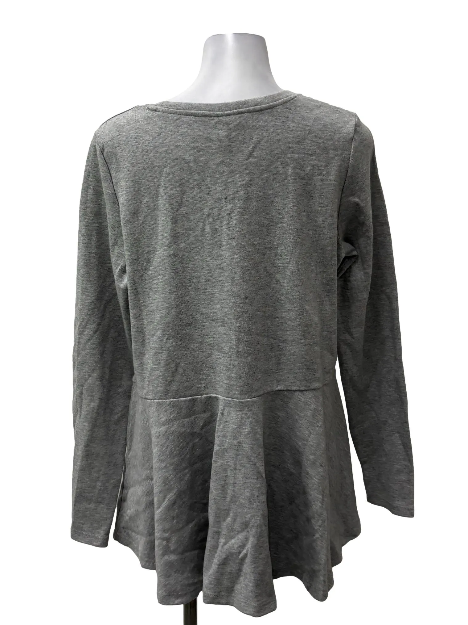 Grey Crewneck Peplum Top