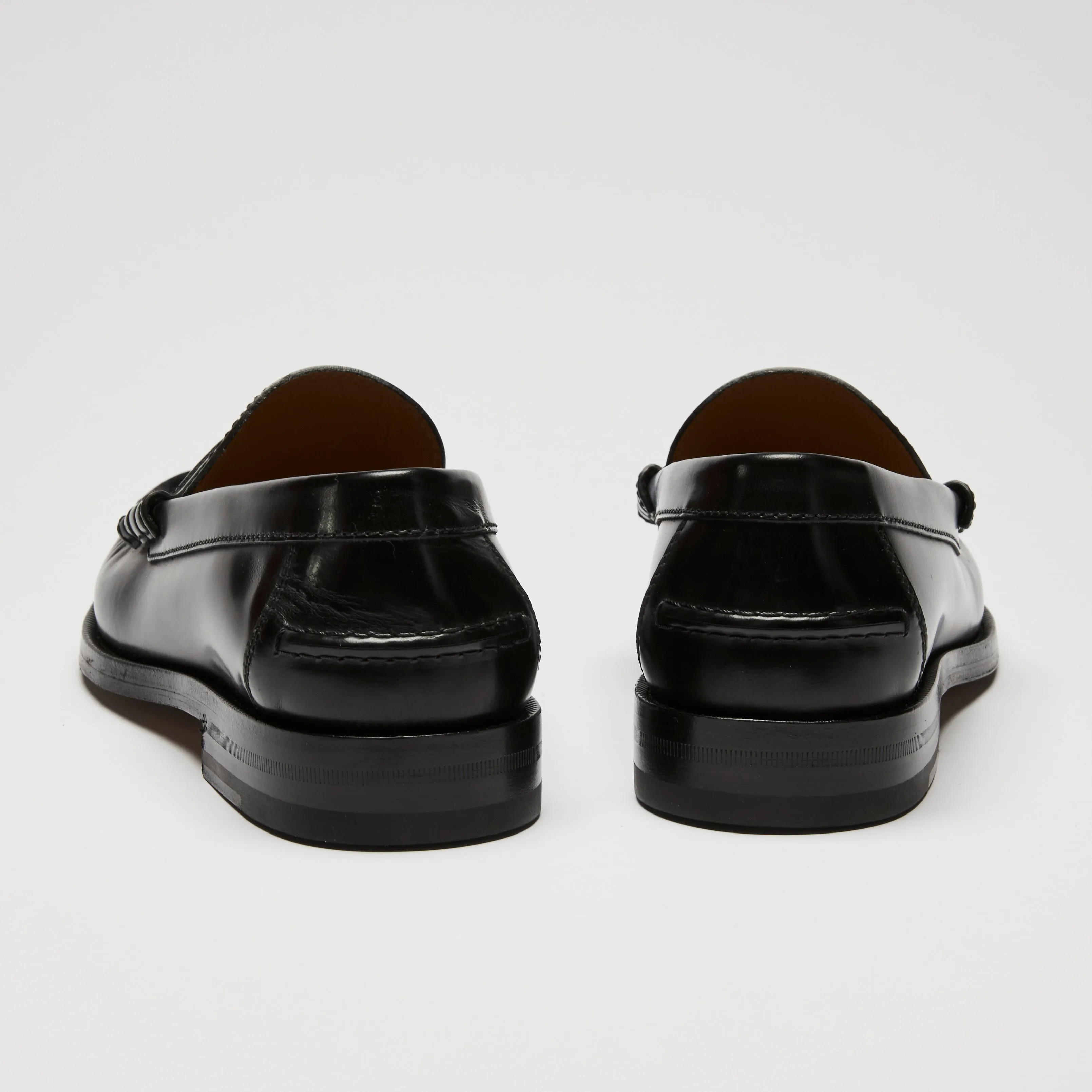 Gucci Black Leather Interlocking G Loafers Size 39.5