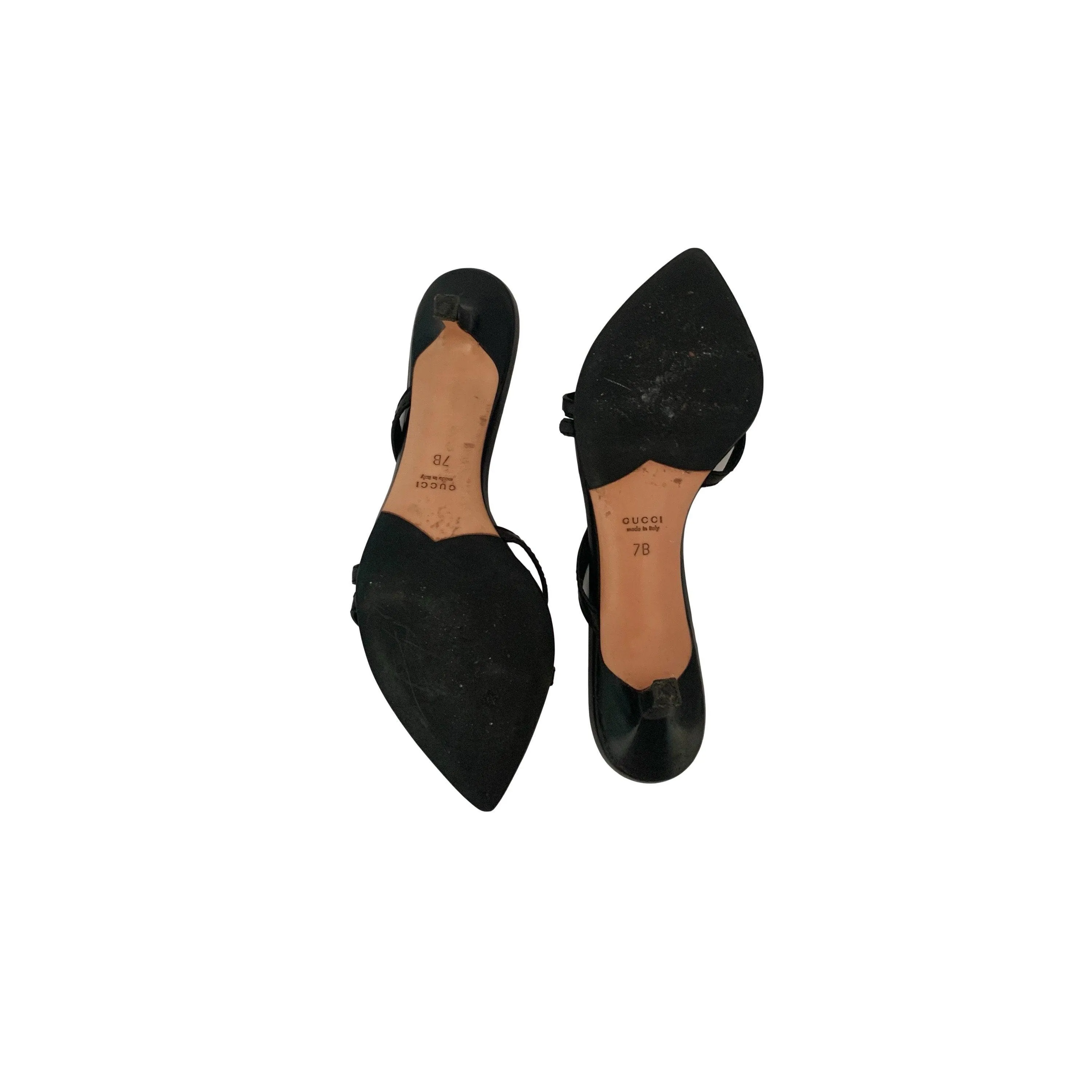 Gucci Black Logo Kitten Heels