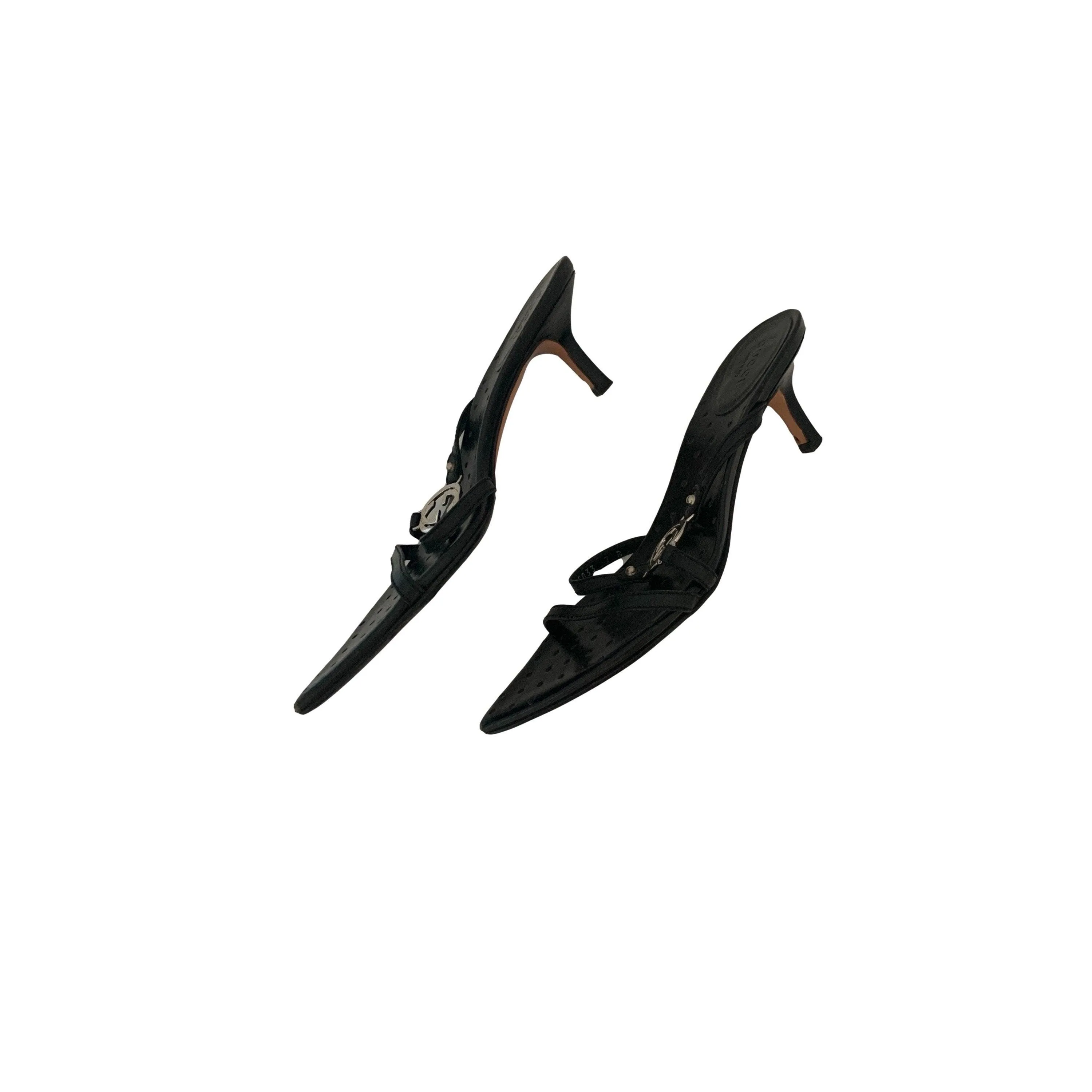 Gucci Black Logo Kitten Heels
