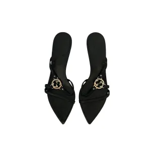 Gucci Black Logo Kitten Heels